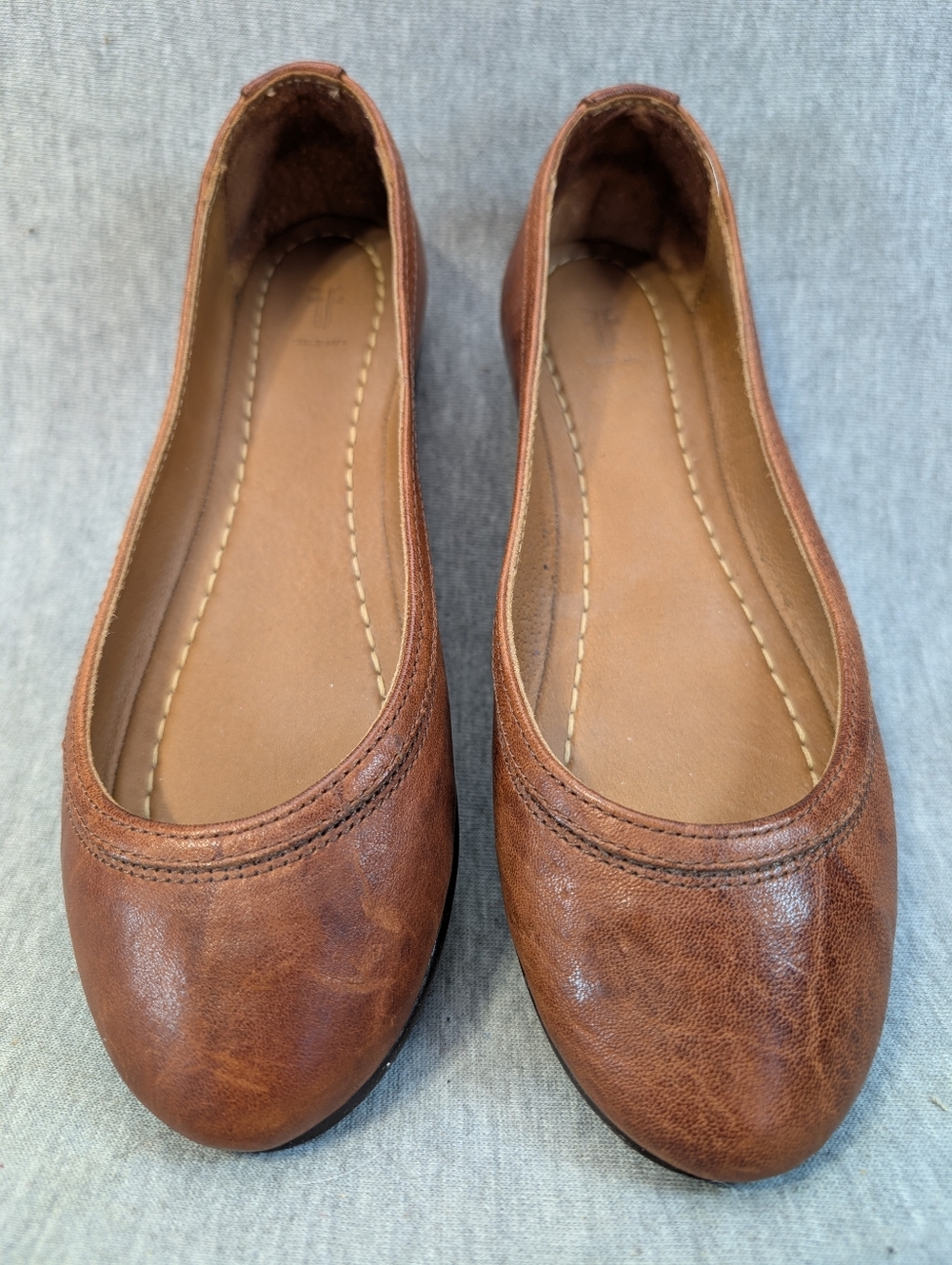 Frye Carson Ballet Leather Flats 7M Brown